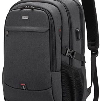 DUSLANG 17 Inch Laptop Backpack for Travel Water Resistant College Backpack for Men/Women Laptop Bag with USB Charging Port,Black
