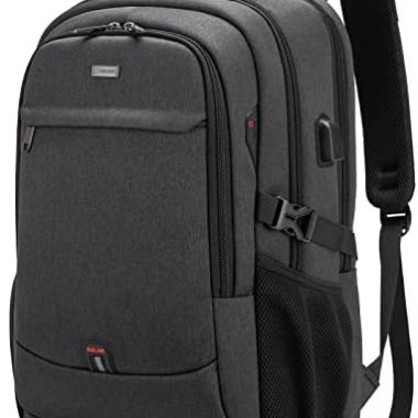 DUSLANG 17 Inch Laptop Backpack for Travel Water Resistant College Backpack for Men/Women Laptop Bag with USB Charging Port,Black