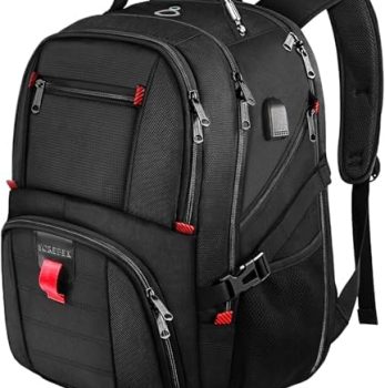 YOREPEK Large Backpack for Men, Extra Large Laptop Backpacks for Men Women, Water Resistant Travel Backpack Airline Approved Business Work Bag with USB Charging Port Fits 17 Inch Computer, Black